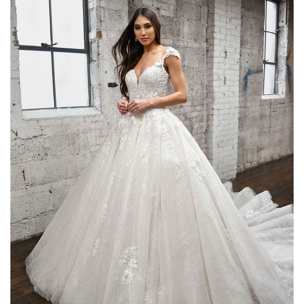 Martina Liana Ivory Lace Bridal Gown
